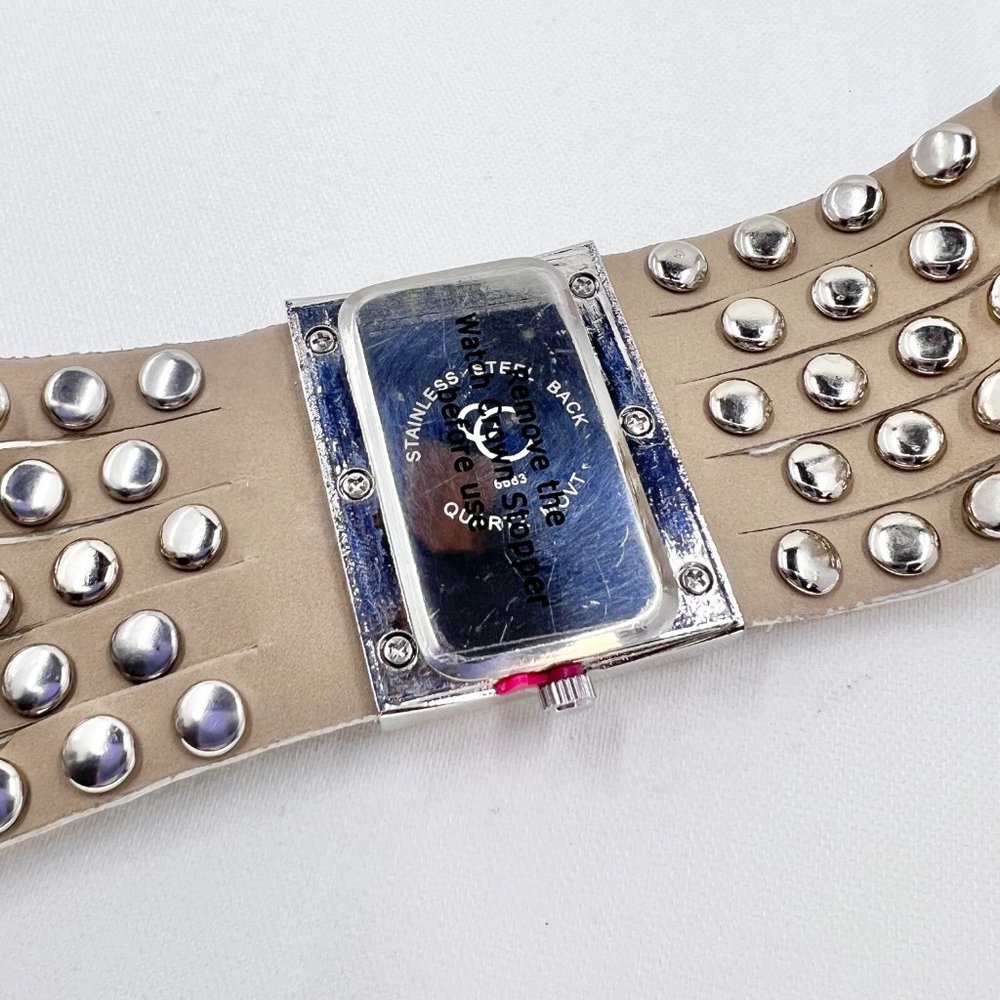 NWOT - Charming Charlie - White Faux Leather Jeweled Mother of Pearl Watch - Picture 3 of 6